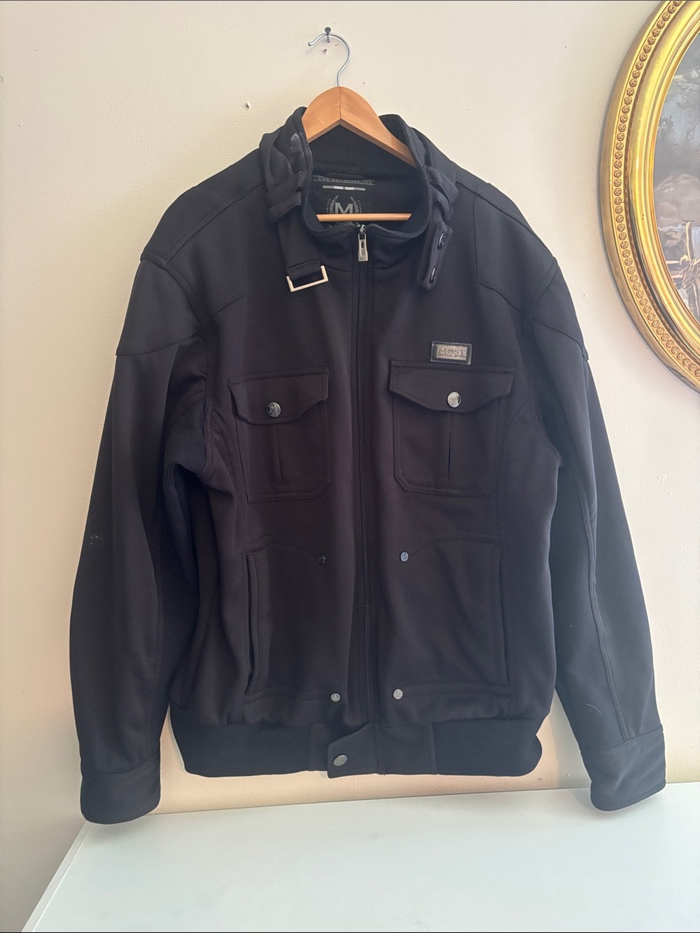 Men's Black Jacket & Coat - Unbranded Classic Bomber